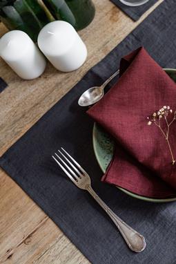 Linen Placemats Set Of 2 Charcoal Grey