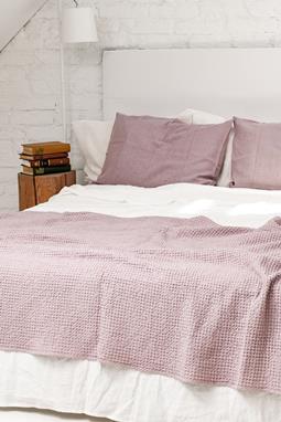 Linen Waffle Bed Throw Dusty Rose