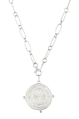 Link Chain Pendant Divine Compass Silver