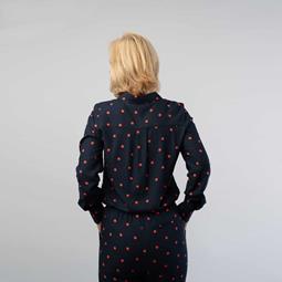 Marjolein Elisabeth Mees Navy Dots Bluse