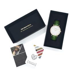 Hurtig Lane Watch Mykonos Cactus Leather  Gold, White & Green