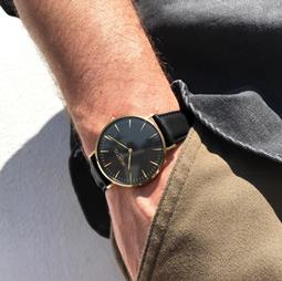 Hurtig Lane Watch Mykonos Cactus Leather Gold, Black & Black