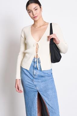 Tie Cardigan Tangy Offwhite