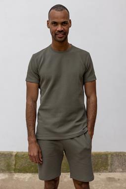 Waffel-Set T-Shirt Und Shorts Dusty Olive