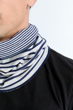 Leela Cotton Scarf Unisex Reversible Navy Blue/Beige