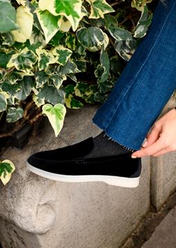 Solari Milano Loafer Samt Schwarz