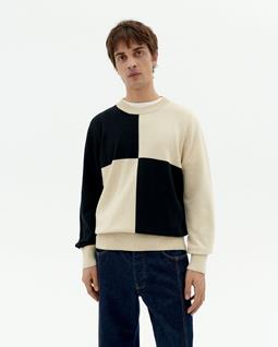 Thinking MU Strickpullover Khem Schwarz & Beige 