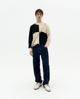 Thinking MU Strickpullover Khem Schwarz & Beige 