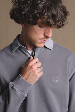 Trendsplant Pullover Polo Essential Pigment Zinn Grau