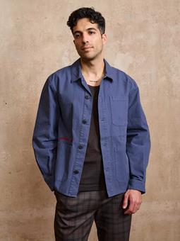Yahmo Jacke Workwear Bestickte Fritz Blau