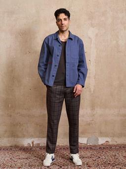Yahmo Jacke Workwear Bestickte Fritz Blau