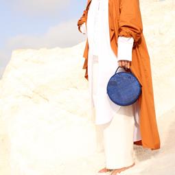 Murmali Round Shoulder Bag Beta Cork Blue