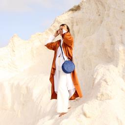 Murmali Round Shoulder Bag Beta Cork Blue