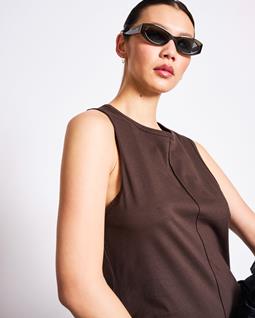 JAN 'N JUNE Ärmelloses Maxikleid Calia Schlammbraun