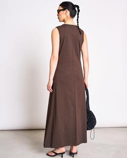 JAN 'N JUNE Ärmelloses Maxikleid Calia Schlammbraun
