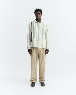 Thinking MU Shirt Jim Poplin Striped Green