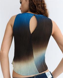 Thinking MU Oberteil Dora Blau/ Schwarz/ Creme