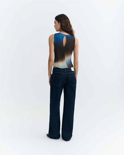 Thinking MU Oberteil Dora Blau/ Schwarz/ Creme