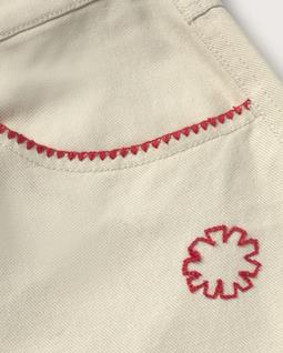 Thinking MU Shorts Luisa Hand Embroidered Trim Cream