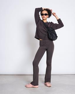 JAN 'N JUNE Leggings Met Wijde Pijpen, Modderbruin