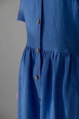 Amber Linen Midi Dress Luma Cornflower Blue