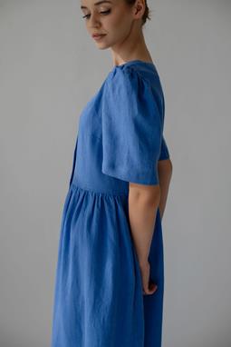 Amber Linen Midi Dress Luma Cornflower Blue