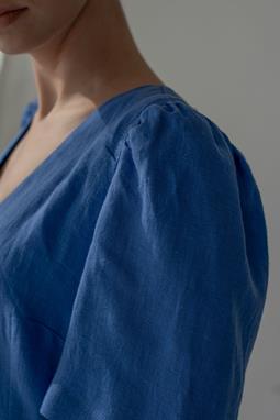 Amber Linen Midi Dress Luma Cornflower Blue