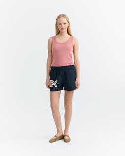 Thinking MU Shorts Handbestickte Geraldine Navy