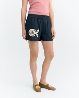 Thinking MU Shorts Handbestickte Geraldine Navy