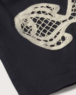 Thinking MU Shorts Handbestickte Geraldine Navy