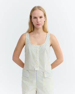 Thinking MU Jumpsuit Maud Striped Cream