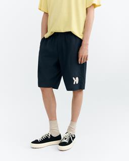 Thinking MU Shorts Hand Embroidered Gasper Navy 