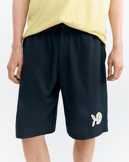 Thinking MU Shorts Hand Embroidered Gasper Navy 