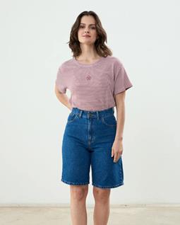 Clotsy T-Shirt Mauve Gestreift