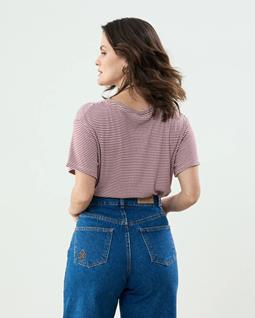 Clotsy T-Shirt Mauve Gestreift