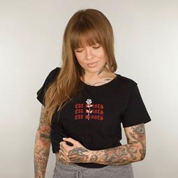 Plant Faced Clothing Eat Plants Goth Roses Black Crop Top