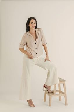 Trousers Edith Floral Beige