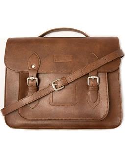 Will's Vegan Store Satchel Classic 14 Inch Brown
