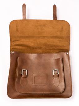 Will's Vegan Store Satchel Classic 14 Inch Brown