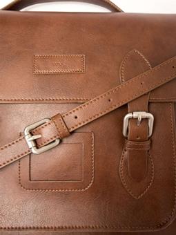 Will's Vegan Store Satchel Classic 14 Inch Brown