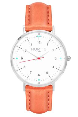 Moderno Uhr Silber, Weiß & Koralle