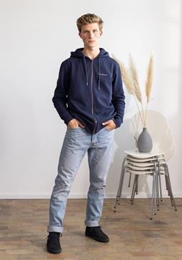 Hafendieb Hoodie Vest Logo Stick Navy