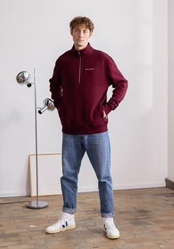 Hafendieb Troyer Sweatshirt Logo Stick Bordeaux