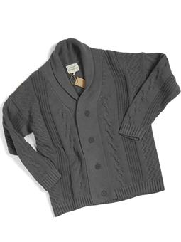Will's Vegan Store Heren Vest Chunky Button Up Grijs