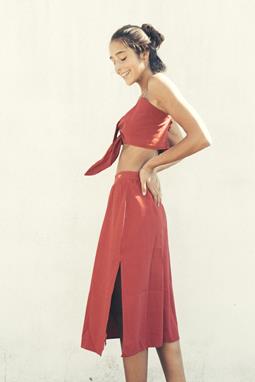 Skirt High Waist Comporta Red