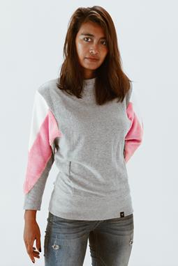 Sweatshirt Amy Grau Rosa Weiß