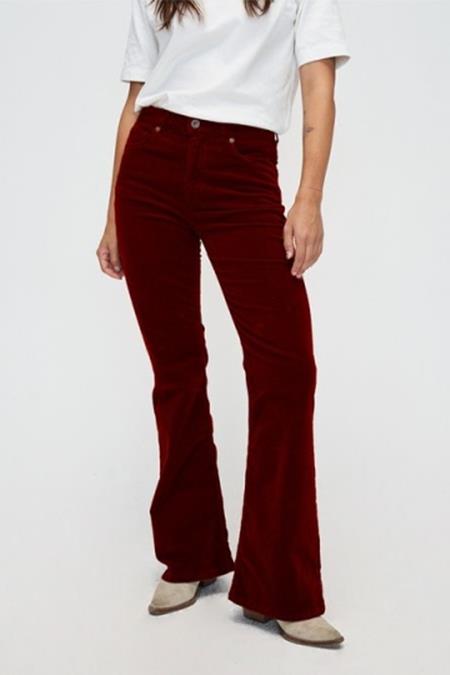 Spijkerbroek Flare Lisette Corduroy Bordeaux