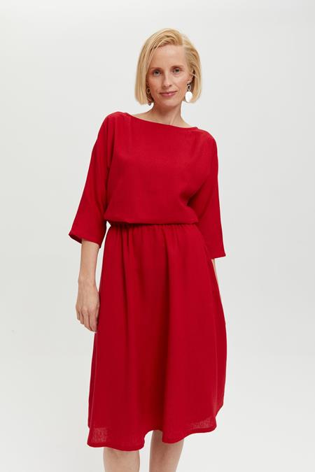 AYANI: Kleid Nane Langärmelig Scharlachrot