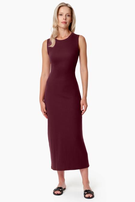 ORGANICATION: Kleid Ribbed Durru Bordeaux
