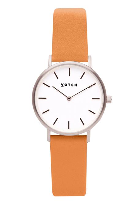 Horloge Petite Silver & Burnt Orange
